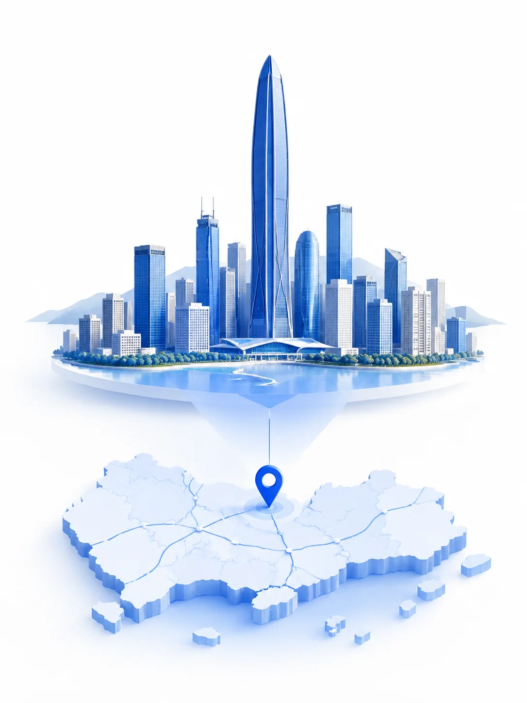 深圳城市地标与区域示意图